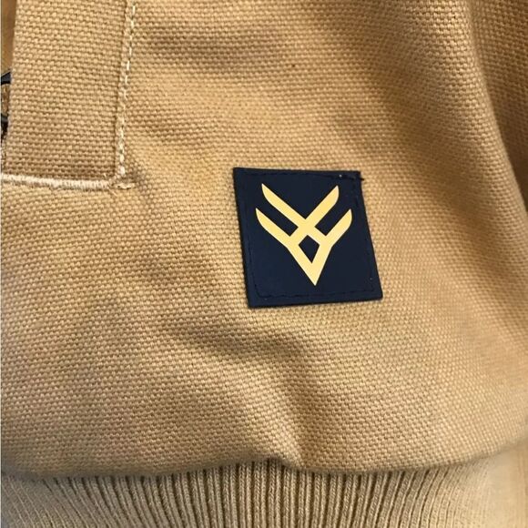 Hawx men hooded camel color work coat zip long sleeve lined pockets - Picture 11 of 12